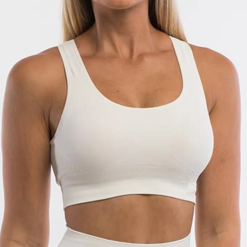 Seamless Backless Sports Bra – Padded Yoga Top