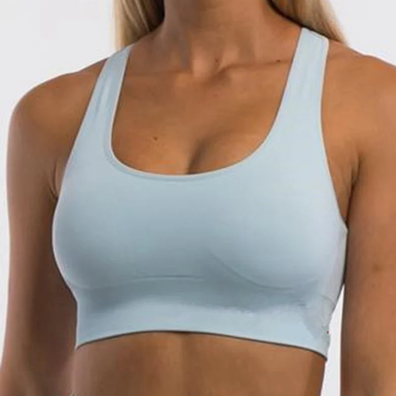 Seamless Backless Sports Bra – Padded Yoga Top