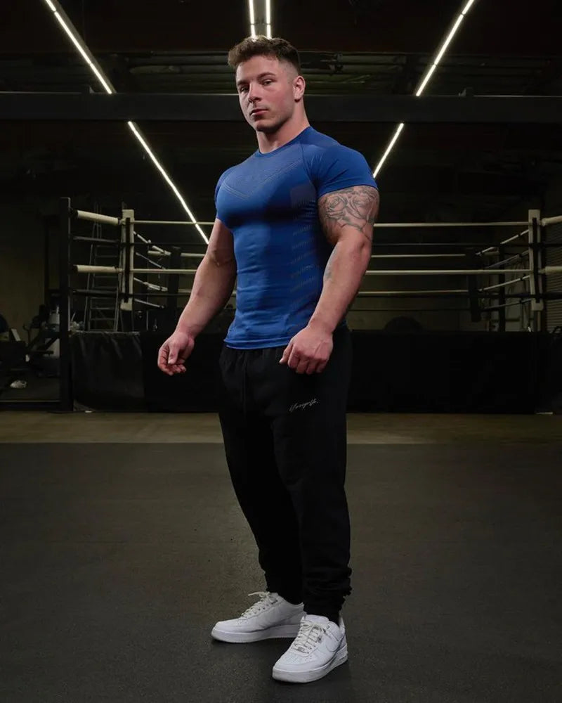 Men's Quick Dry Running T-Shirt - Spandex Fitness Gym Top