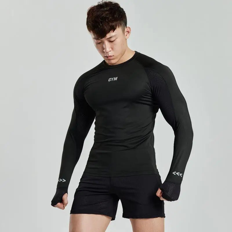 Men's Compression Running T-shirt - Long Sleeve Sportswear