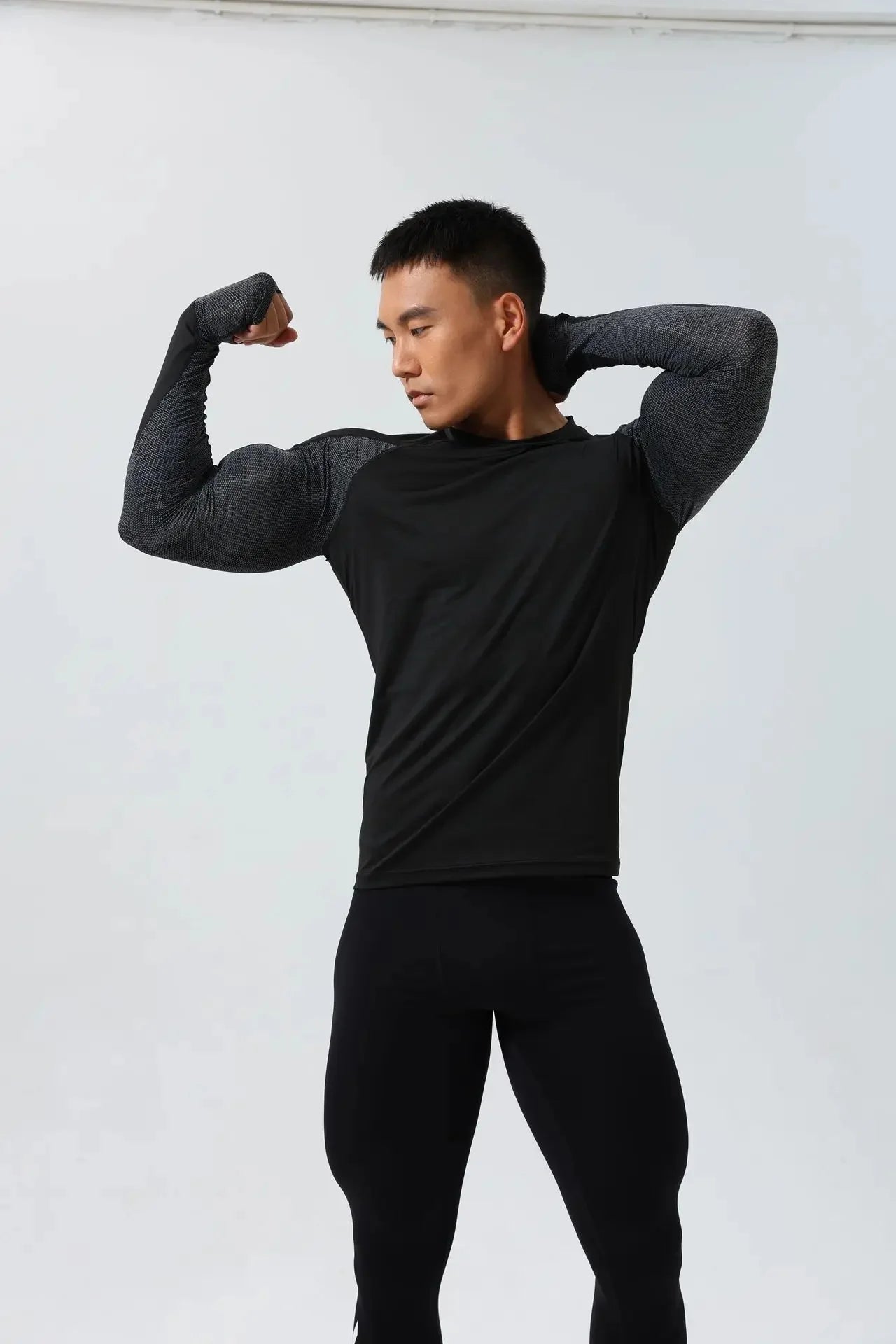 Men's Fitness T-Shirt - Quick Dry & Elastic Long Sleeve