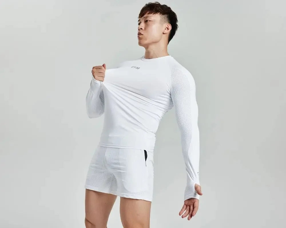Men's Fitness T-Shirt - Quick Dry & Elastic Long Sleeve