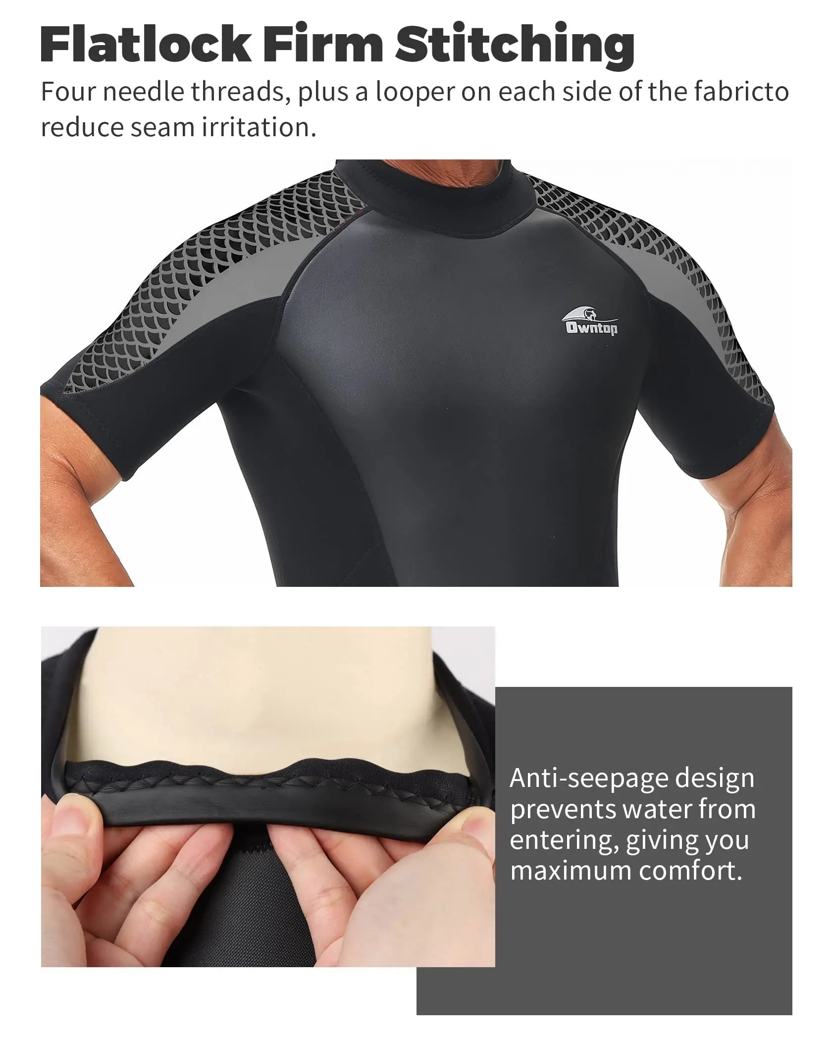 Men's 3mm Neoprene Shorty Wetsuit for Water Sports