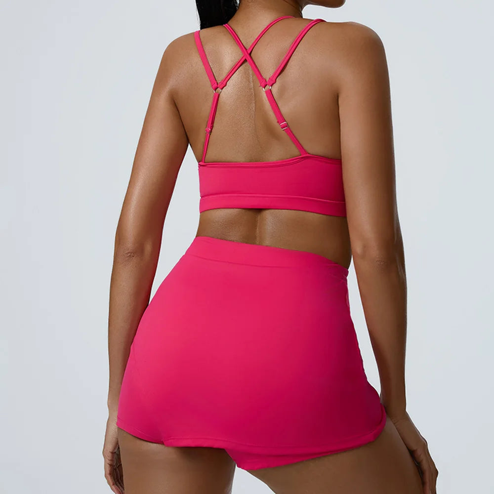 Women’s Gym Set – Crop Top & Shorts