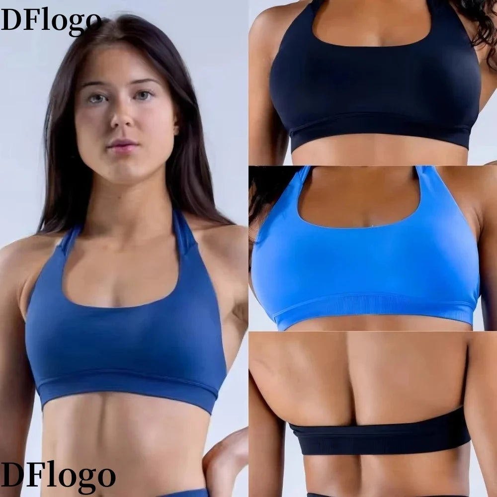 Seamless Halter Sports Bra – Open Back Yoga Top