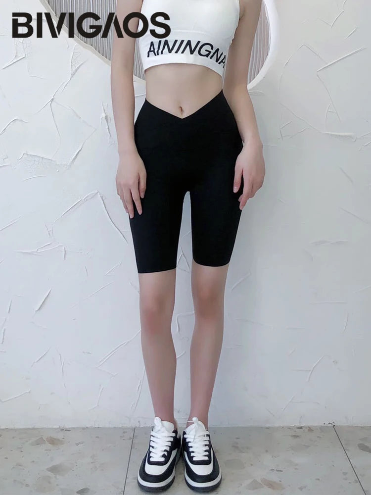 High Waist Seamless Cycling Fitness Shorts