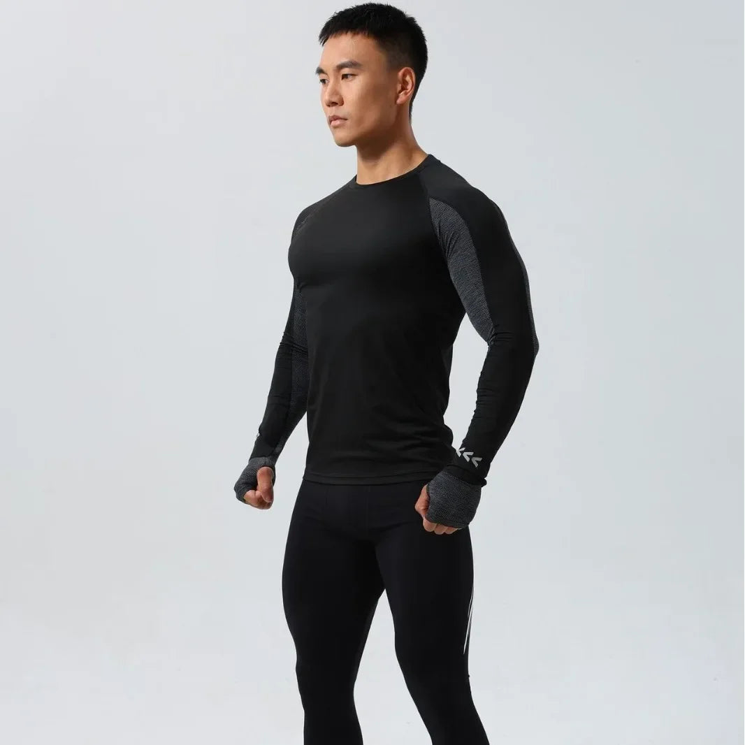 Men's Fitness T-Shirt - Quick Dry & Elastic Long Sleeve
