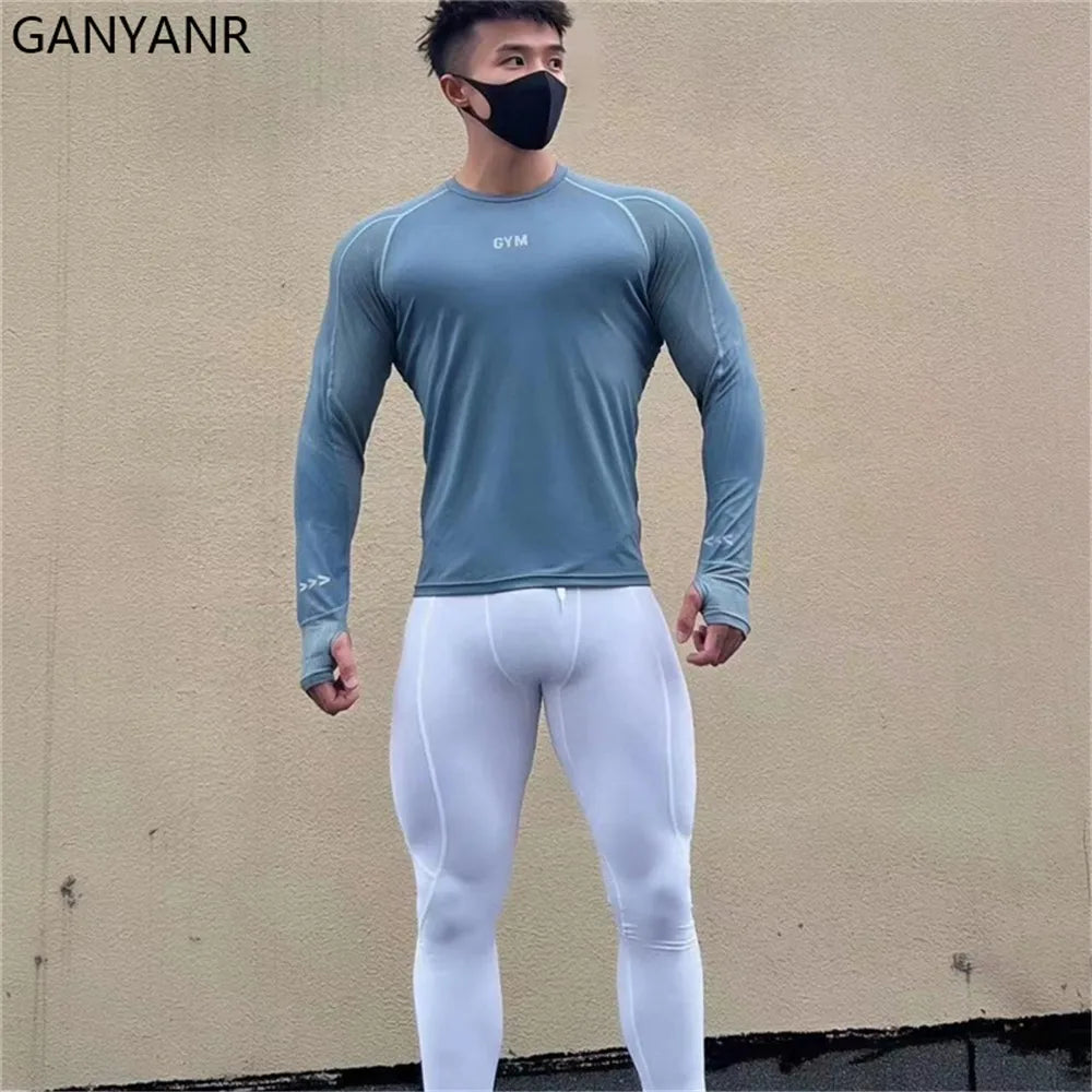 Men's Compression Running T-shirt - Long Sleeve Sportswear