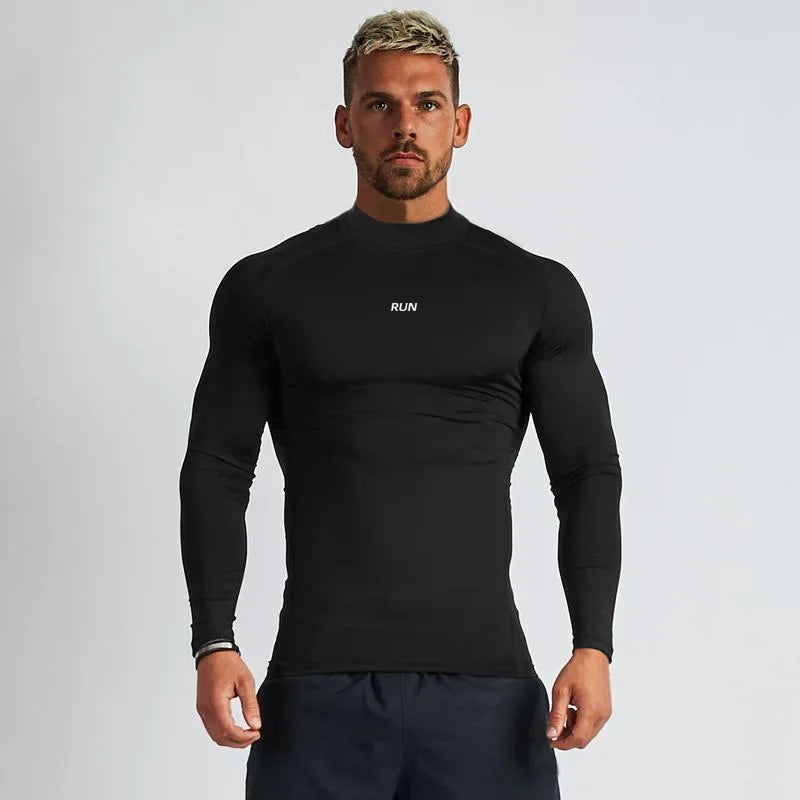 Men's Quick Dry Base Layer T-Shirt - Elastic Long Sleeve