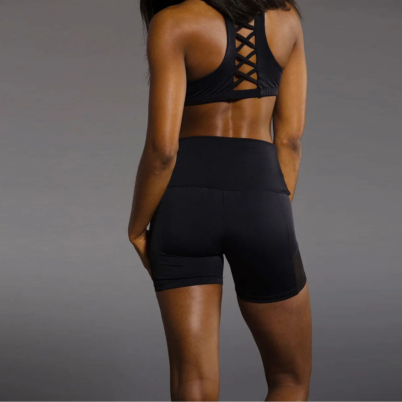 Wide Waist Mesh Spliced Running Shorts