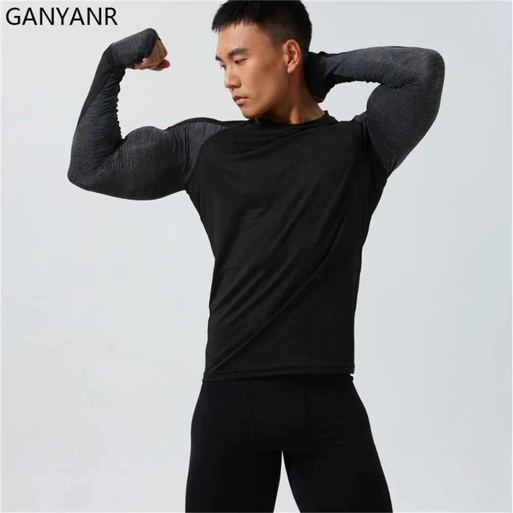Men's Compression Running T-shirt - Long Sleeve Sportswear