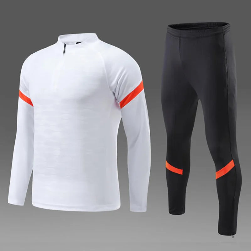 Men's Winter Training Tracksuit - Quarter Zipper Jacket & Skinny Pants