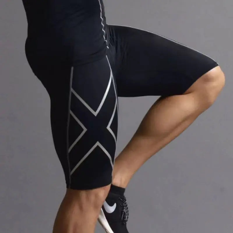 Men's Quick Dry Compression Running Shorts - Gym Fitness Leggings