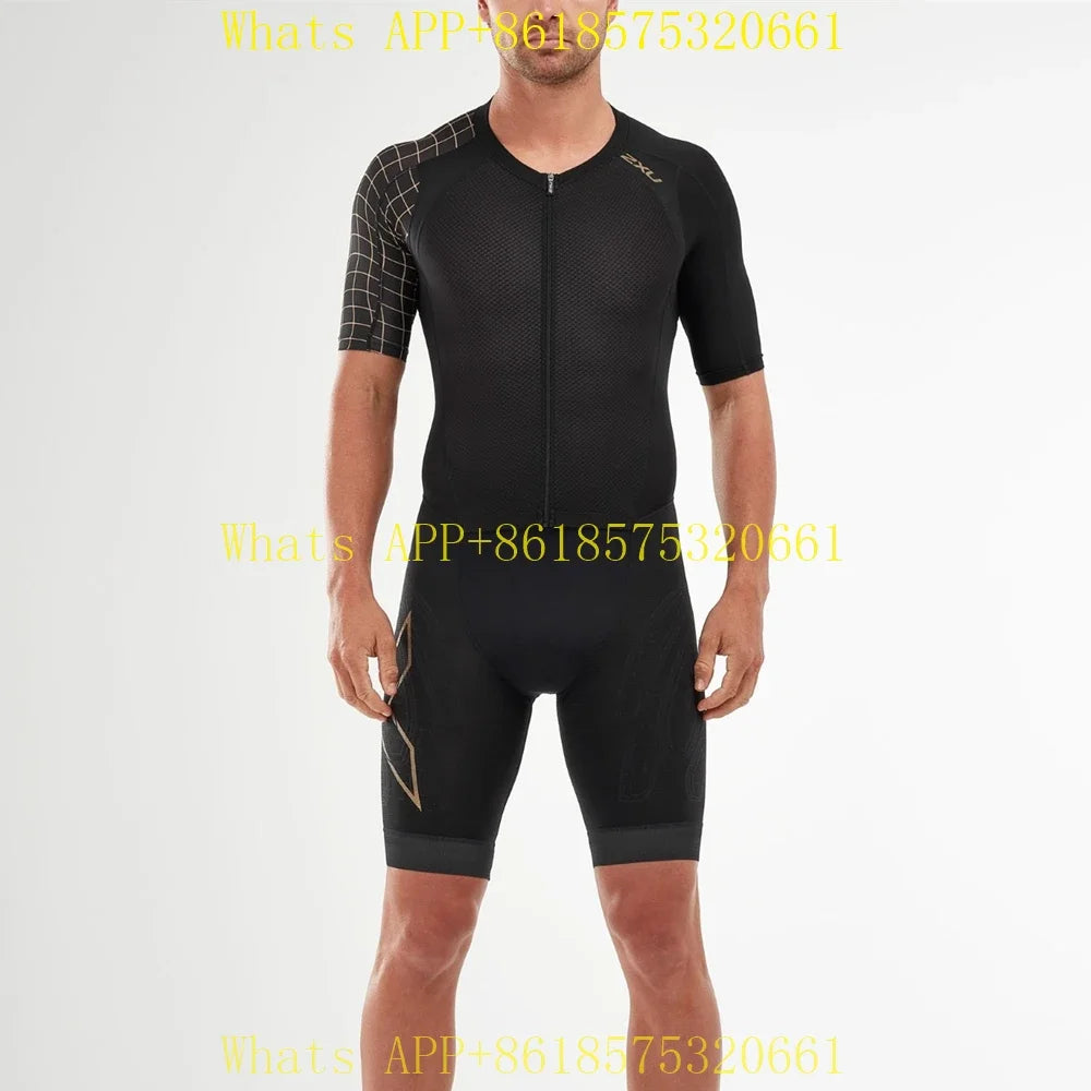 Men's Triathlon Speedsuit, Cycling Skinsuit, Short Sleeve