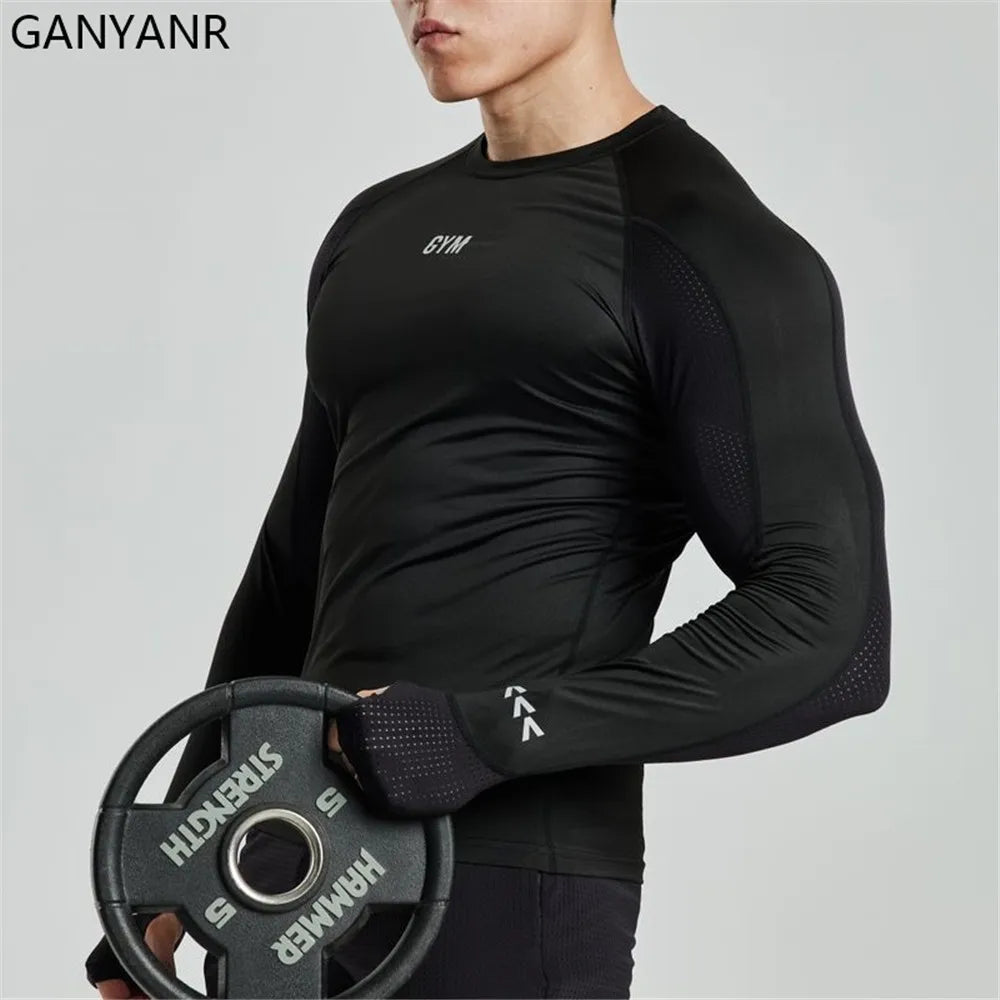 Men's Compression Running T-shirt - Long Sleeve Sportswear