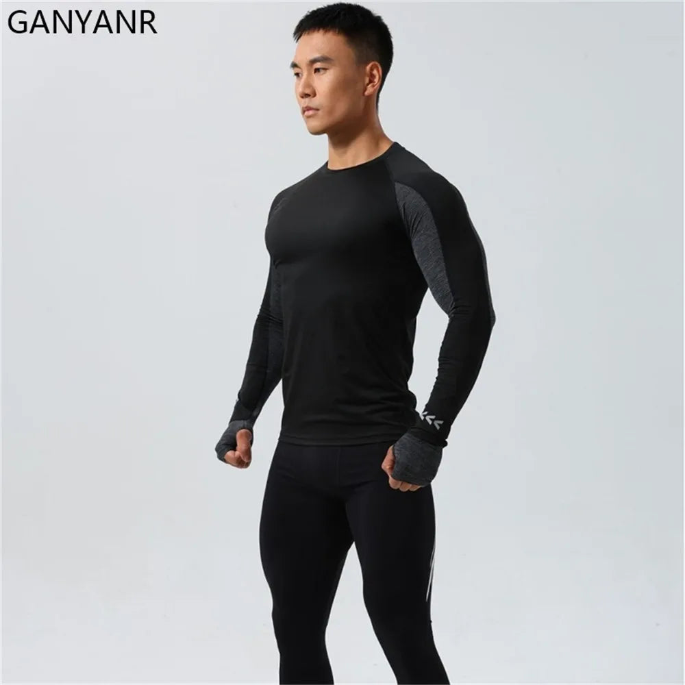Men's Compression Running T-shirt - Long Sleeve Sportswear