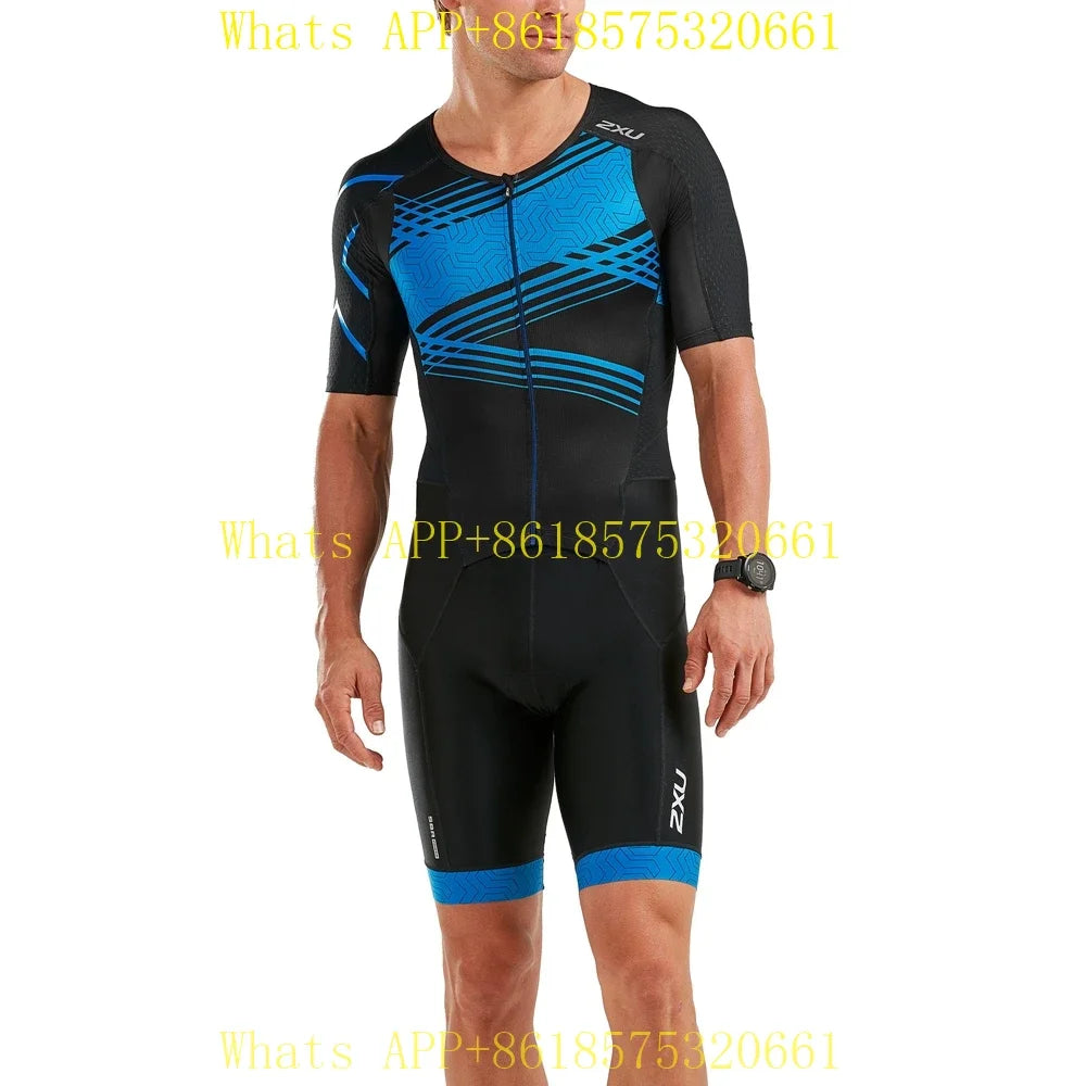Men's Triathlon Speedsuit, Cycling Skinsuit, Short Sleeve