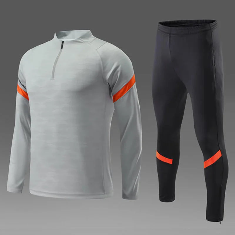 Men's Winter Training Tracksuit - Quarter Zipper Jacket & Skinny Pants