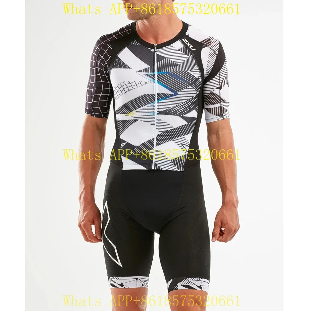 Men's Triathlon Speedsuit, Cycling Skinsuit, Short Sleeve