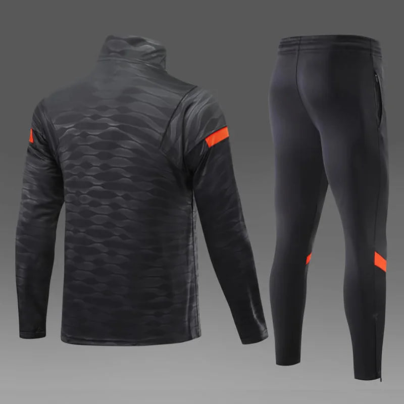 Men's Winter Training Tracksuit - Quarter Zipper Jacket & Skinny Pants