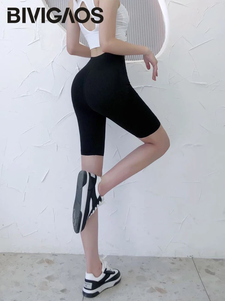 High Waist Seamless Cycling Fitness Shorts