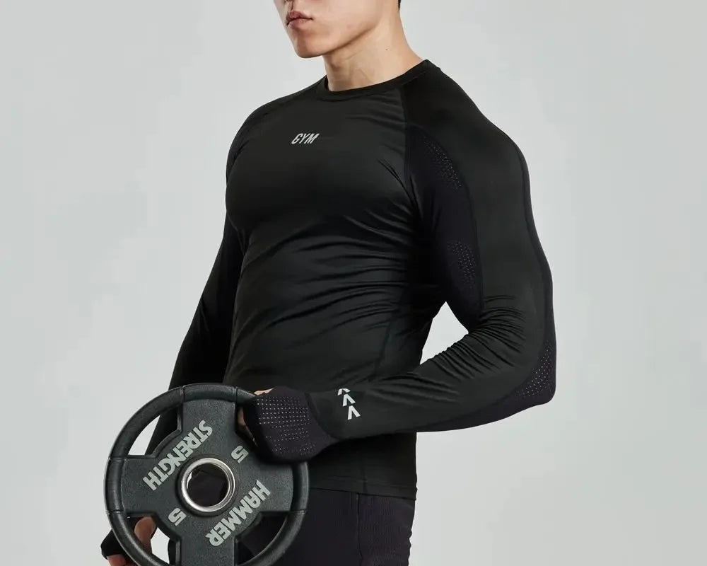 Men's Fitness T-Shirt - Quick Dry & Elastic Long Sleeve