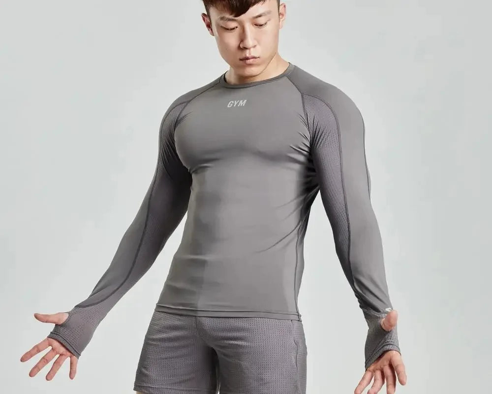 Men's Fitness T-Shirt - Quick Dry & Elastic Long Sleeve
