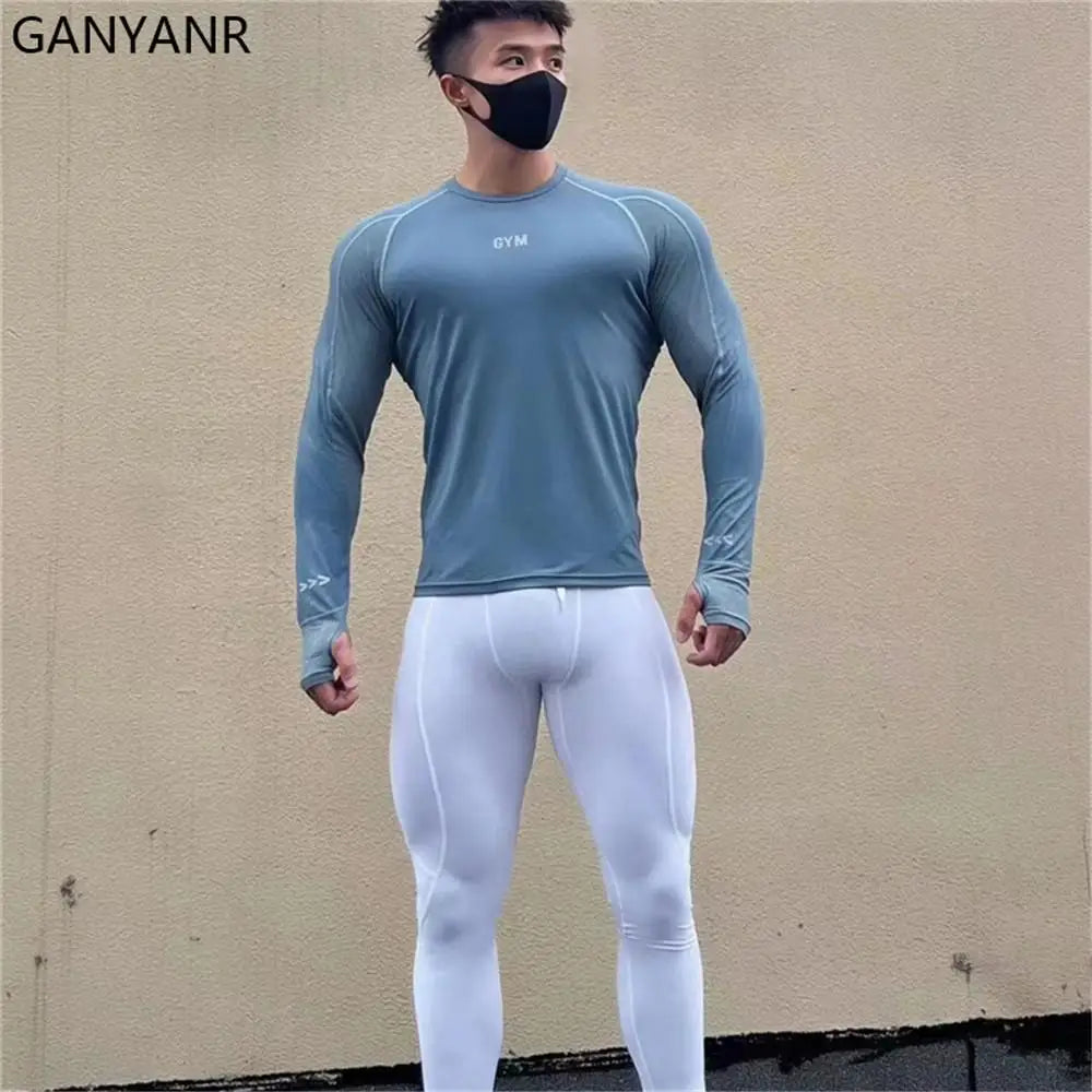Men's Compression Running T-shirt - Long Sleeve Sportswear
