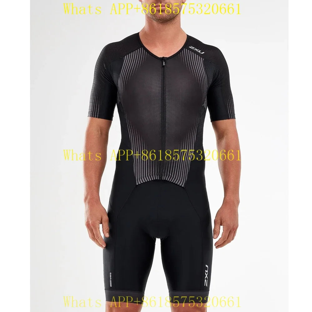Men's Triathlon Speedsuit, Cycling Skinsuit, Short Sleeve