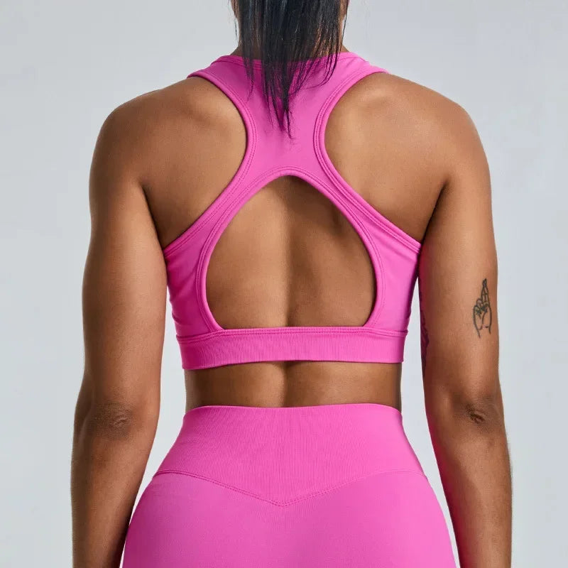 Seamless Sports Bra with Bra Pads – Breathable, Fast-Drying Yoga Top