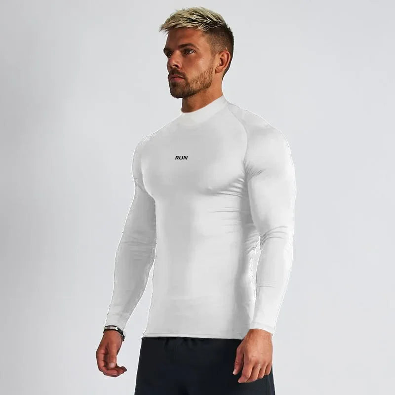 Men's Quick Dry Base Layer T-Shirt - Elastic Long Sleeve