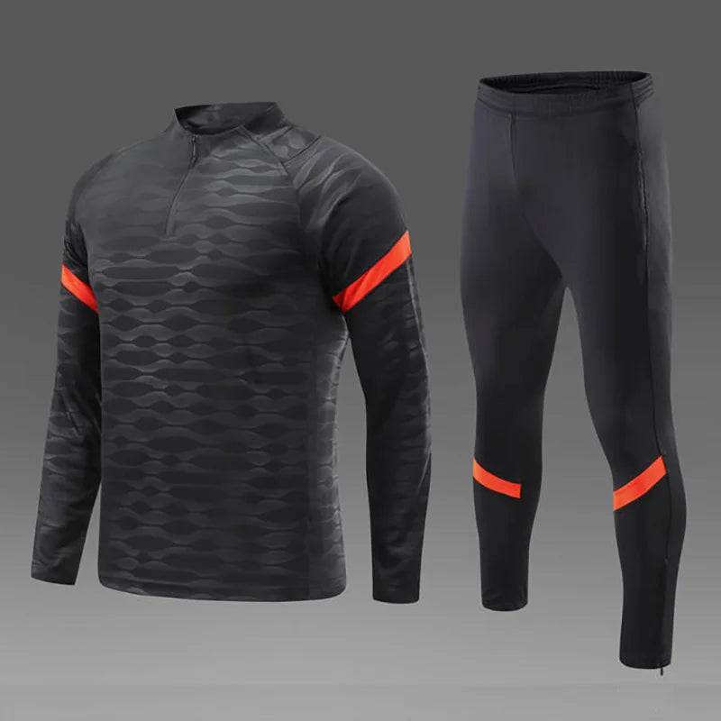 Men's Winter Training Tracksuit - Quarter Zipper Jacket & Skinny Pants