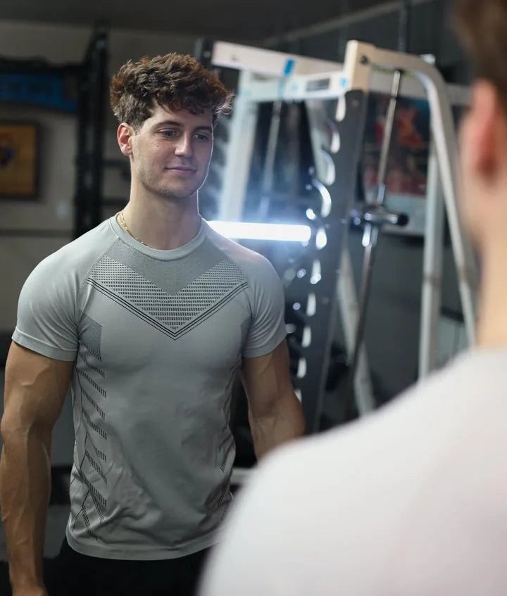 Men's Quick Dry Running T-Shirt - Spandex Fitness Gym Top