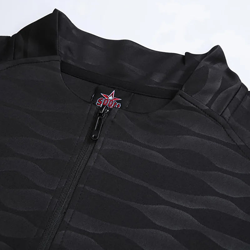 Men's Winter Training Tracksuit - Quarter Zipper Jacket & Skinny Pants