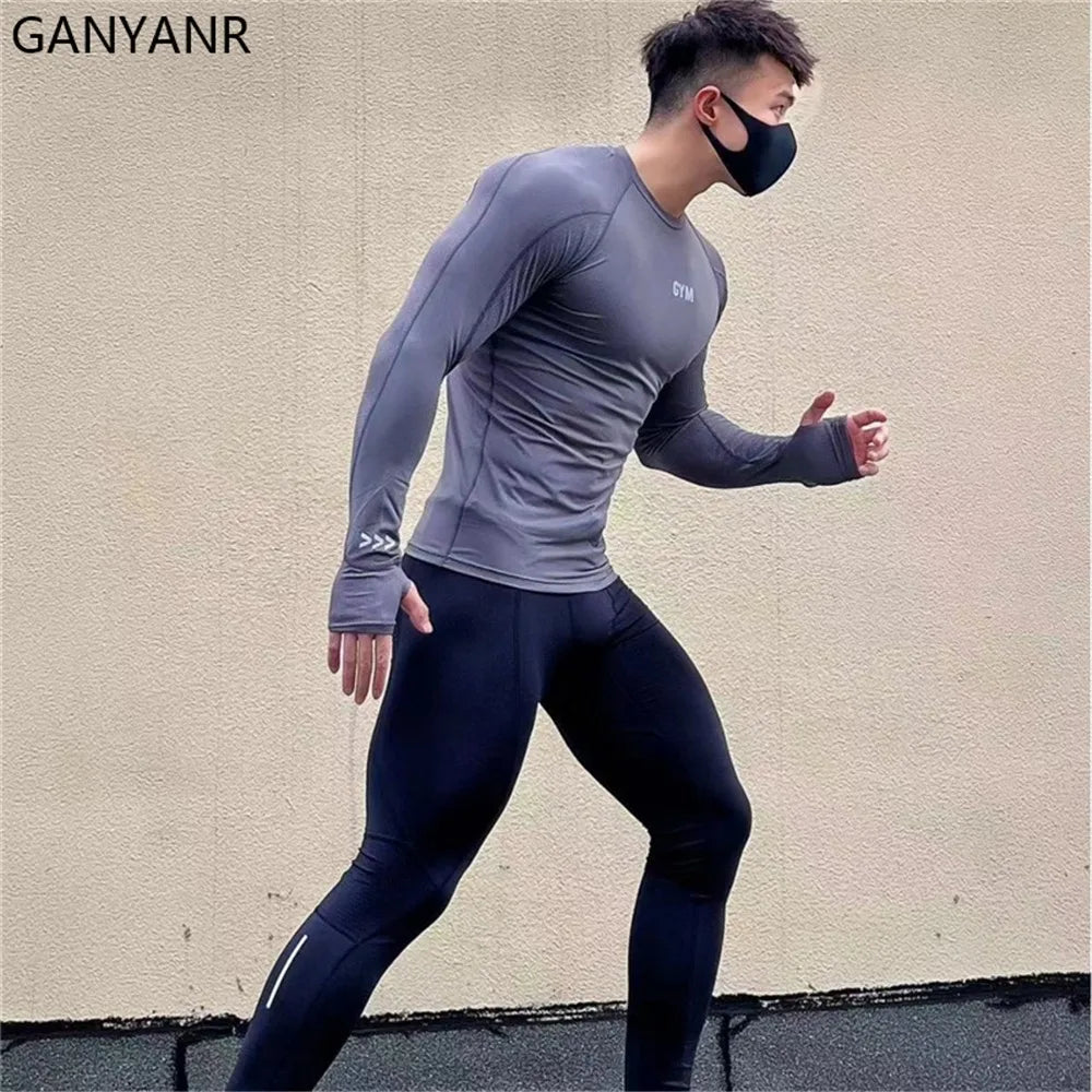 Men's Compression Running T-shirt - Long Sleeve Sportswear