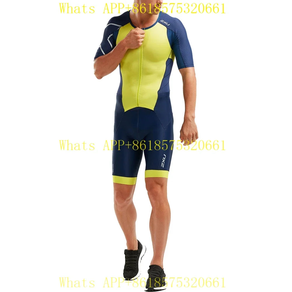 Men's Triathlon Speedsuit, Cycling Skinsuit, Short Sleeve