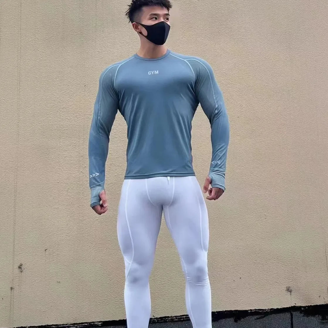 Men's Fitness T-Shirt - Quick Dry & Elastic Long Sleeve
