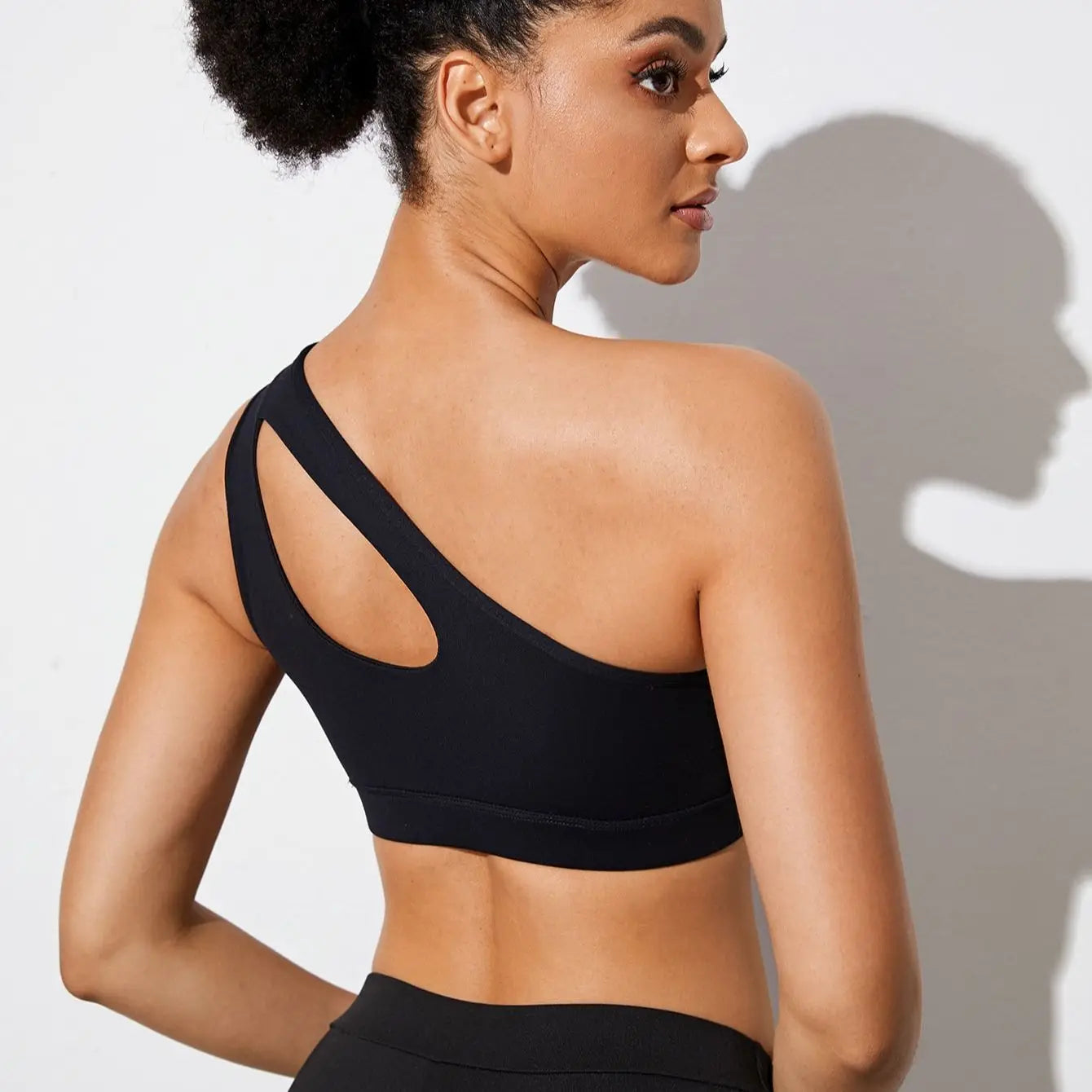 One Shoulder Push Up Yoga Bra