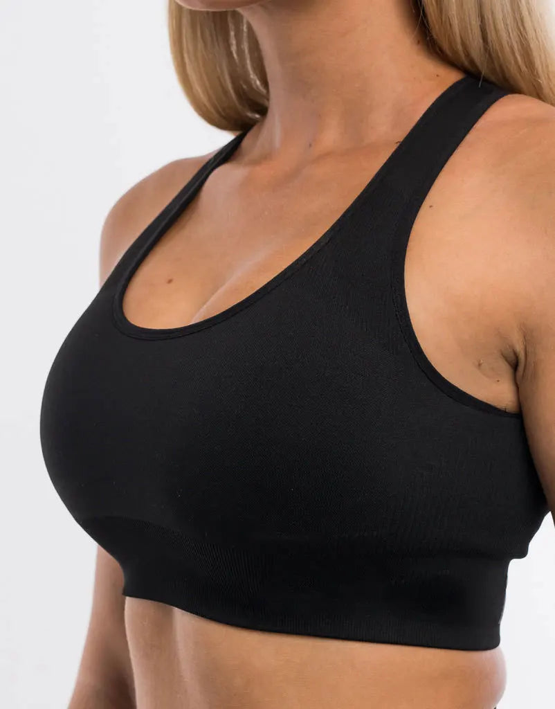 Seamless Backless Sports Bra – Padded Yoga Top