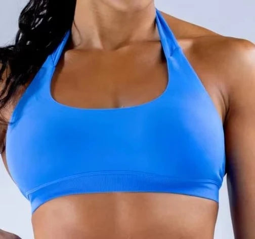 Seamless Halter Sports Bra – Open Back Yoga Top