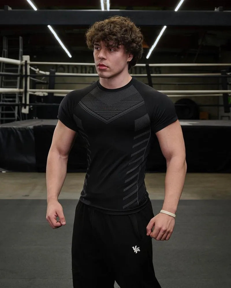 Men's Quick Dry Running T-Shirt - Spandex Fitness Gym Top