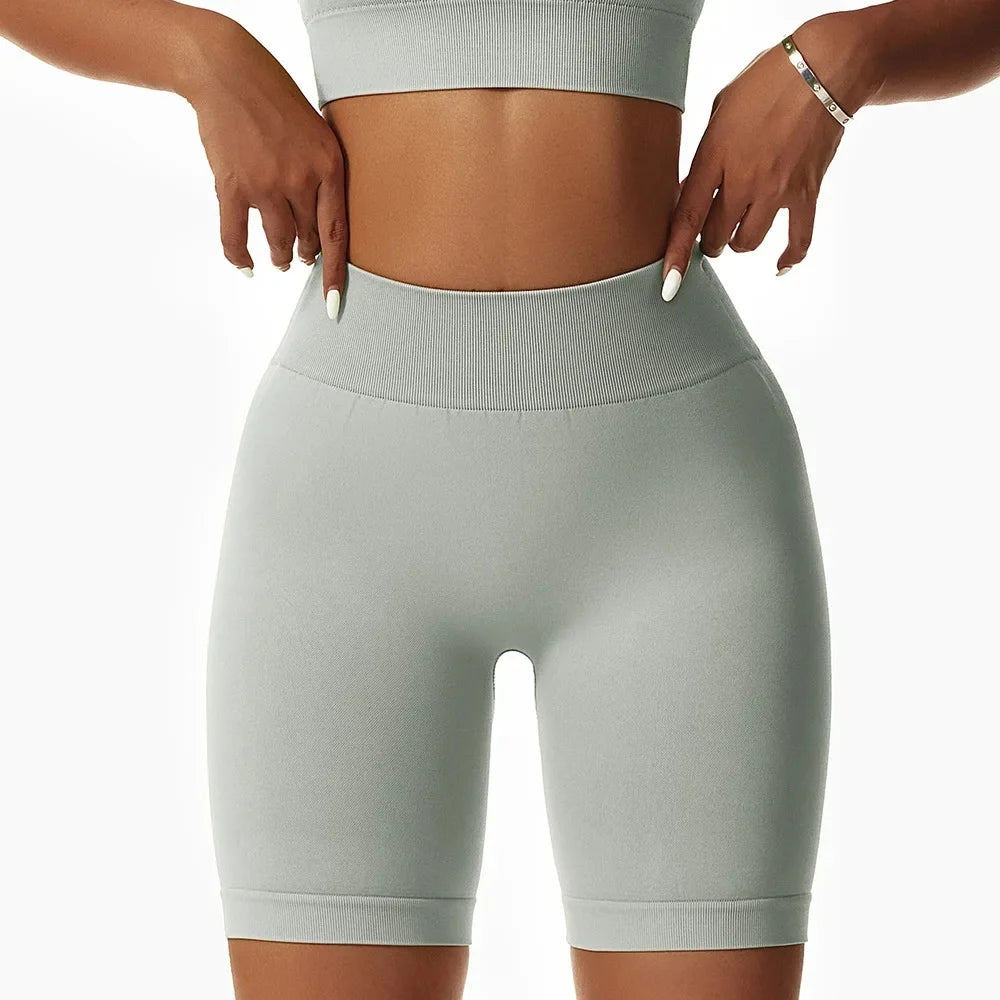 Neck Hanging Yoga Set - Sports Bra & High Waist Shorts
