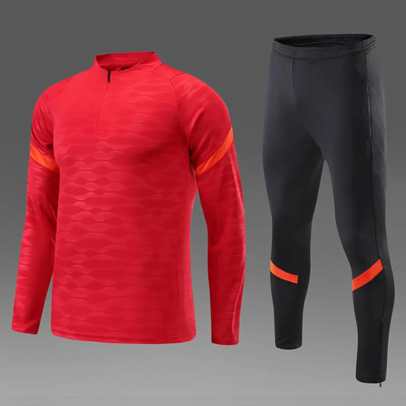 Men's Winter Training Tracksuit - Quarter Zipper Jacket & Skinny Pants