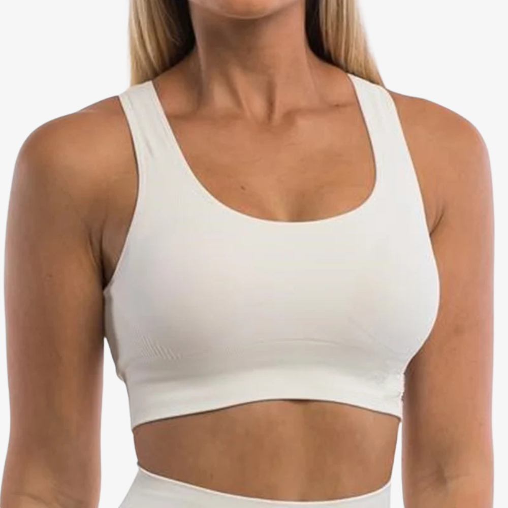 Seamless Backless Sports Bra – Padded Yoga Top