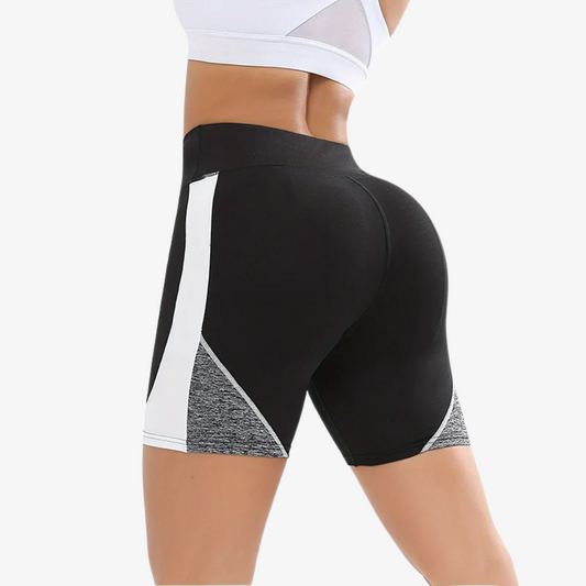 Colorblocked High Waist Yoga Shorts for Women